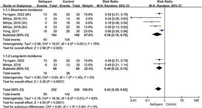 The systematic review and meta-analysis evaluated the efficacy and safety of nefopam for catheter-related bladder discomfort based on randomized controlled trials